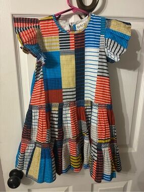 Lucky Jade Girl’s 6 Multicolor Patchwork Stripe Dress